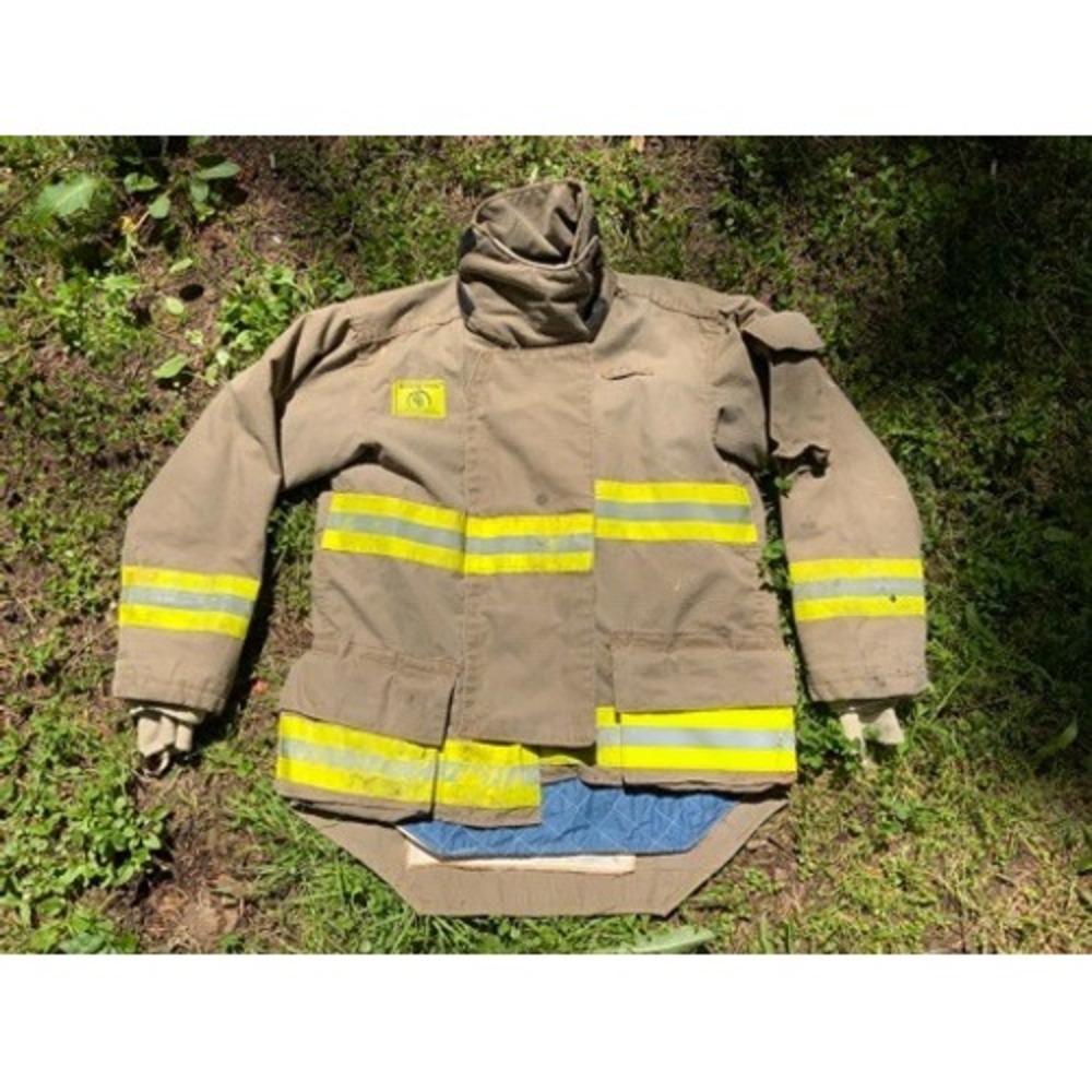 Morning Pride Fire Turnout Jacket STFD Nomex Kevlar Tan Reflective Size 42 34.0